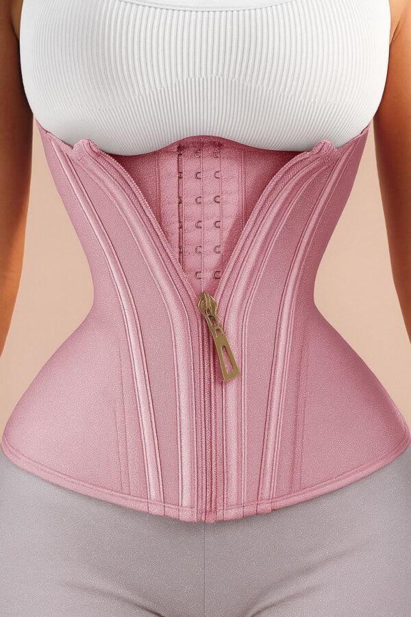 Cinta Modeladora Elegance – com 25 barbatanas, zíper frontal, define a cintura, modela o corpo e corrige a postura.